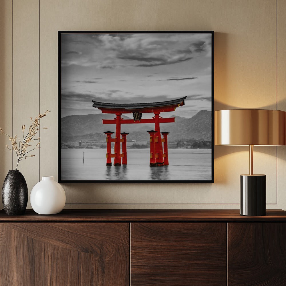 Torii of Itsukushima Shrine on Miyajima - colorkey Poster