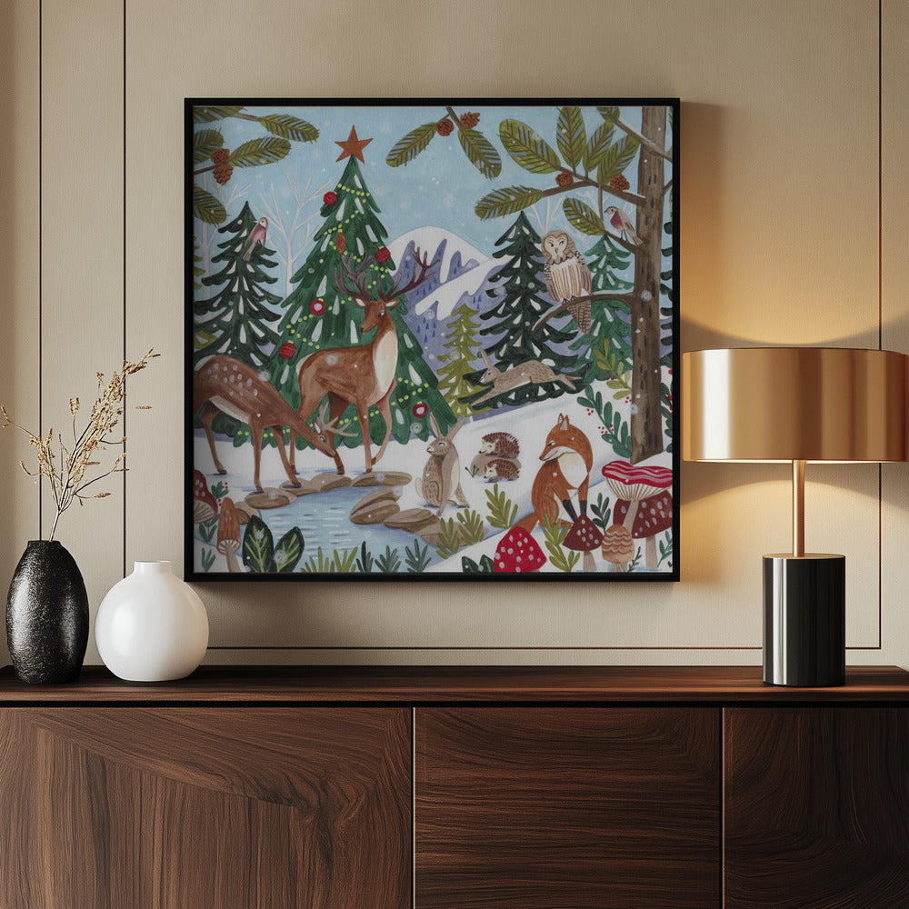 Animals in the mountains Poster