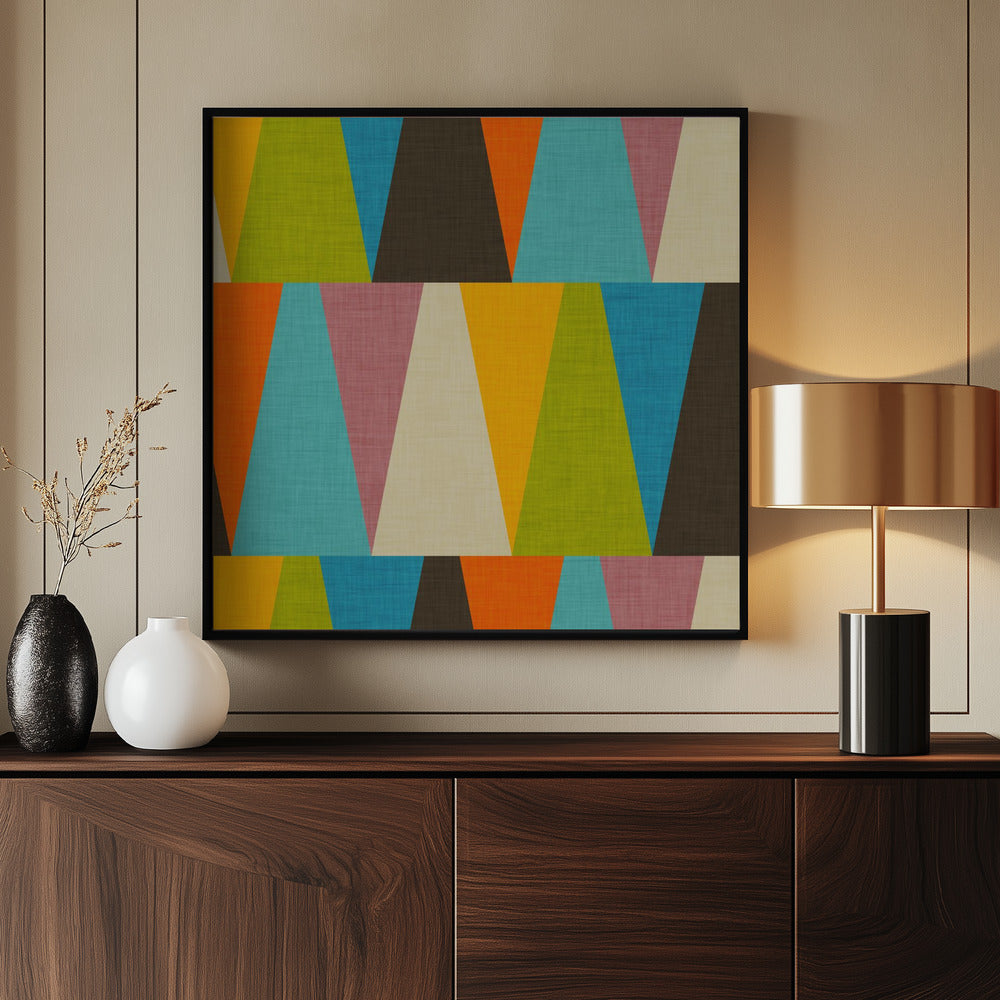 Retro Color Block Triangle Poster