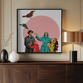 Happy Family- Surreal Collage Poster