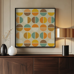 Rainbow Dots - Mid Century Neutral Poster