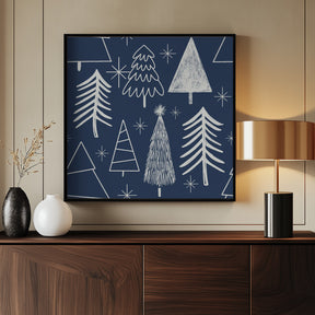 Christmas Tree Evergreen - Tree - Pine Tree Blue Poster