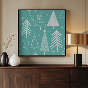 Christmas Tree Evergreen - Tree - Pine Tree Baby Blue Poster