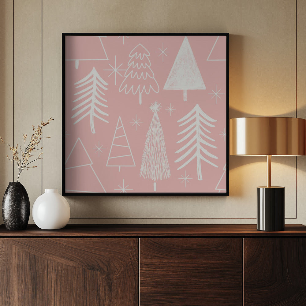 Christmas Tree Evergreen - Tree - Pine Tree Pink Poster