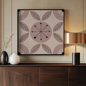 Atomic Floral Botanic Dots Mauve - Mid Century Modern Poster