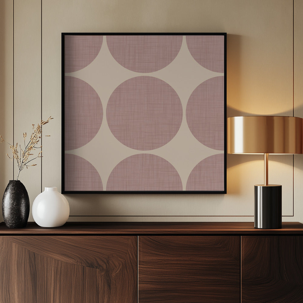 Modern Mauve Retro Spheres-Mid Century Modern Poster