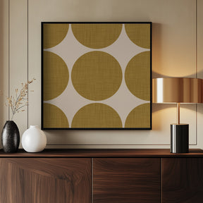 Modern Mustard Retro Spheres-Mid Century Modern Poster