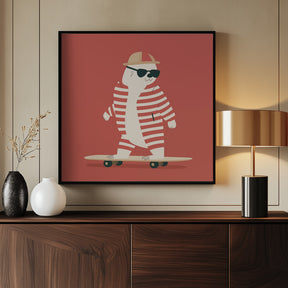 Skateboard Bear Poster