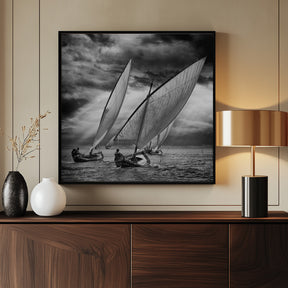 Sailboats and Light Poster