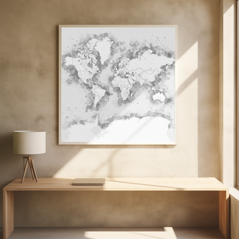 Louiss world map silhouette Poster