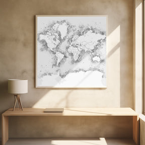 Louiss world map silhouette Poster