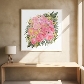 Rekha floral bouquet in light pink Poster