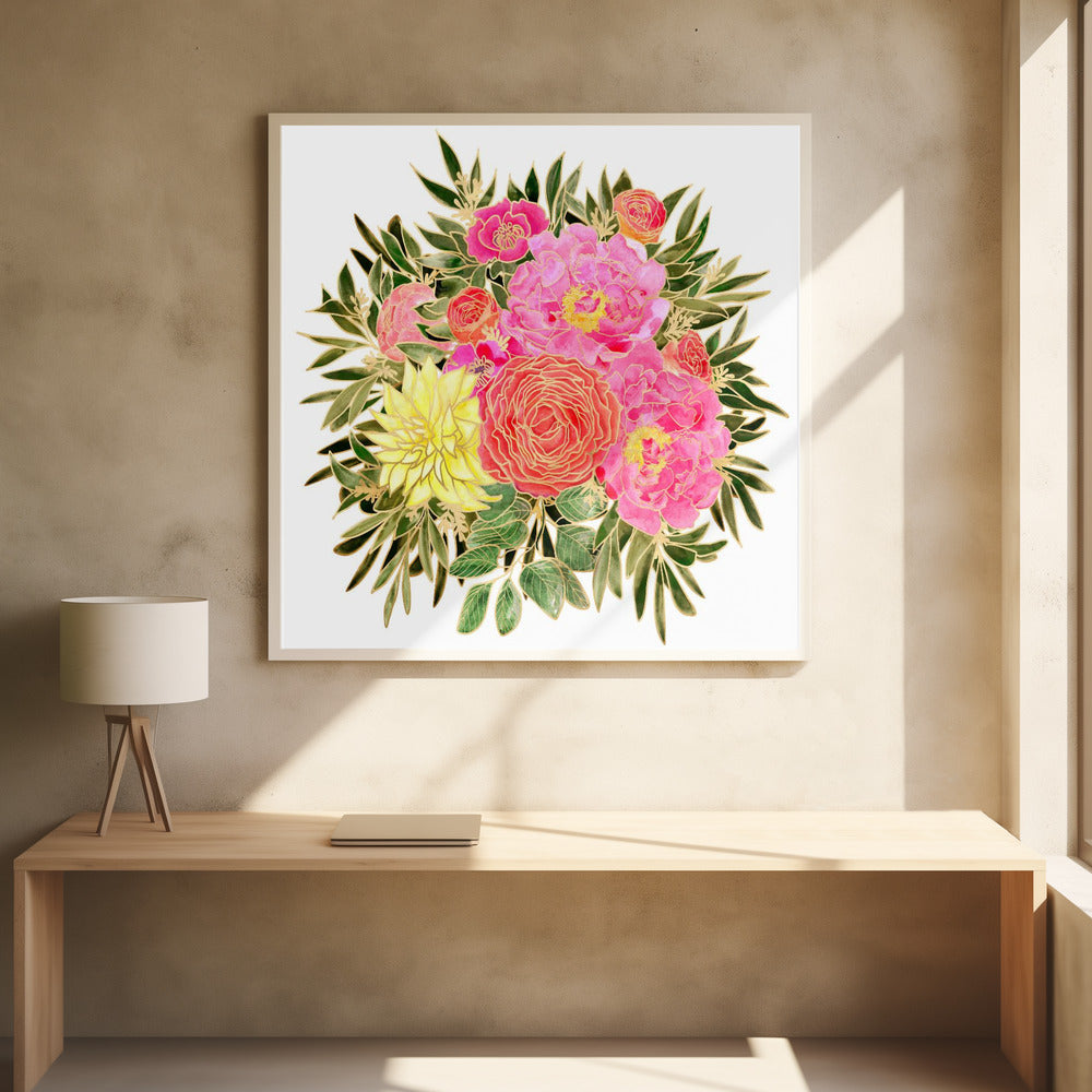 Colorful Nanette floral bouquet Poster