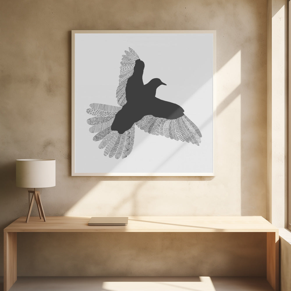 Bird Grey Poster