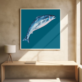 Leaping Salmon Poster