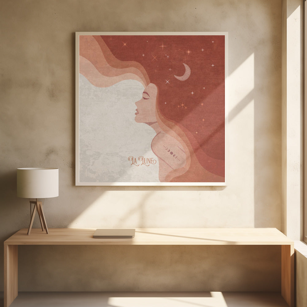 Moon Lady Terracotta Lune Poster