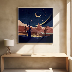 Blue Western Night Poster