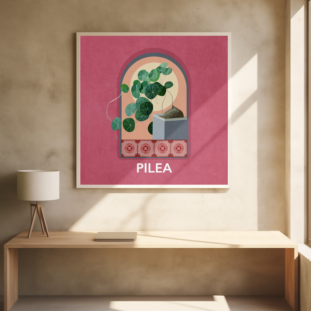 Green Sets Pilea Poster