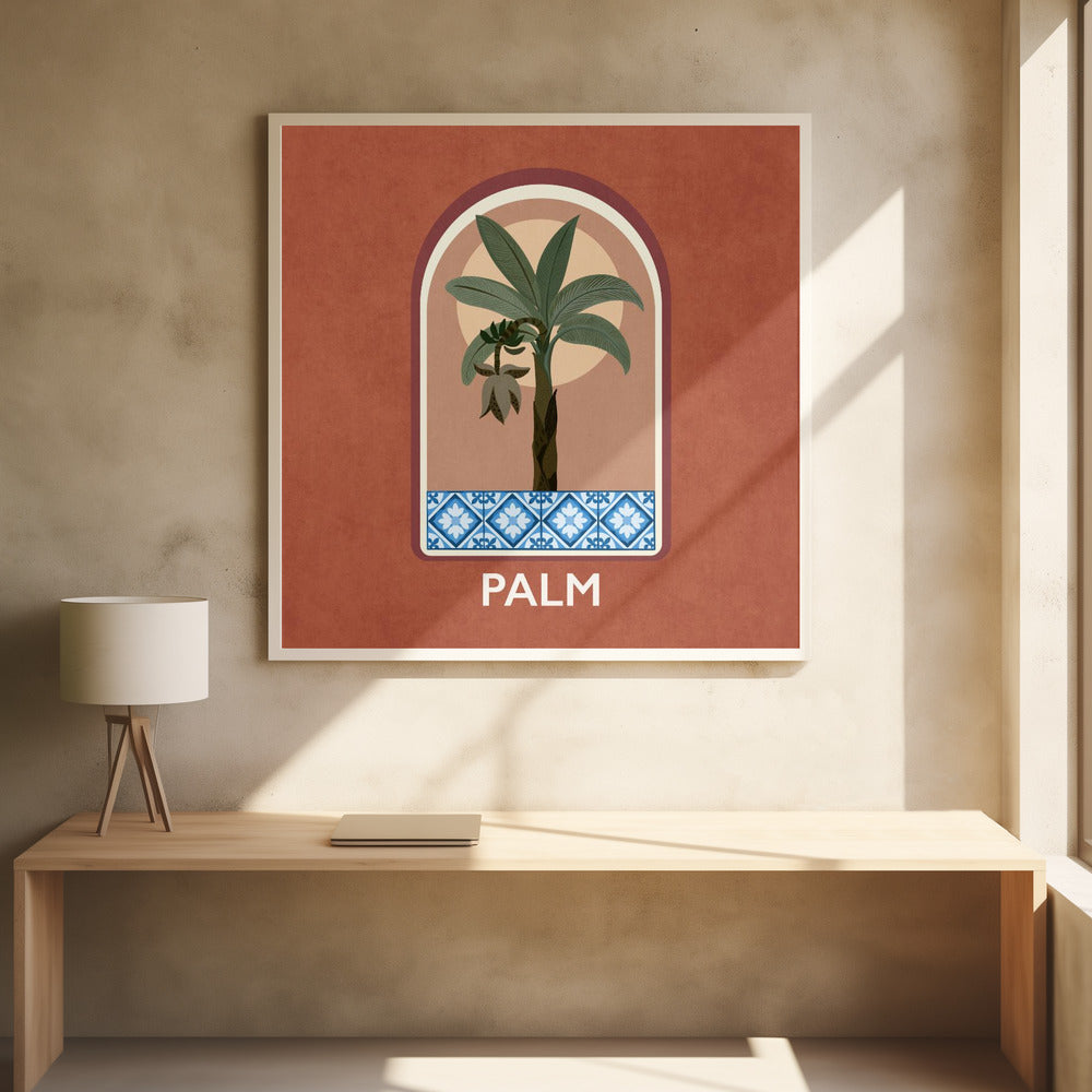 Green Sets Palm Poster