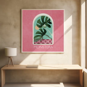 Green Sets Monstera Poster