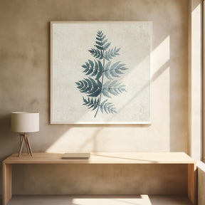 Teal watercolor fern 4 Poster