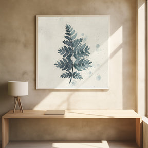 Teal watercolor fern 1 Poster