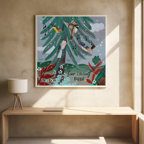 Four Calling Birds Poster