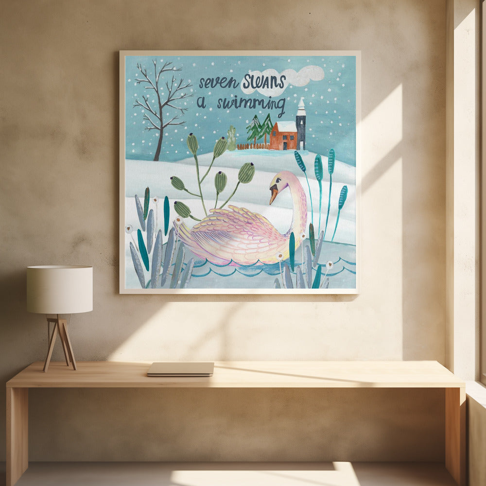 Seven swans a swimming Poster