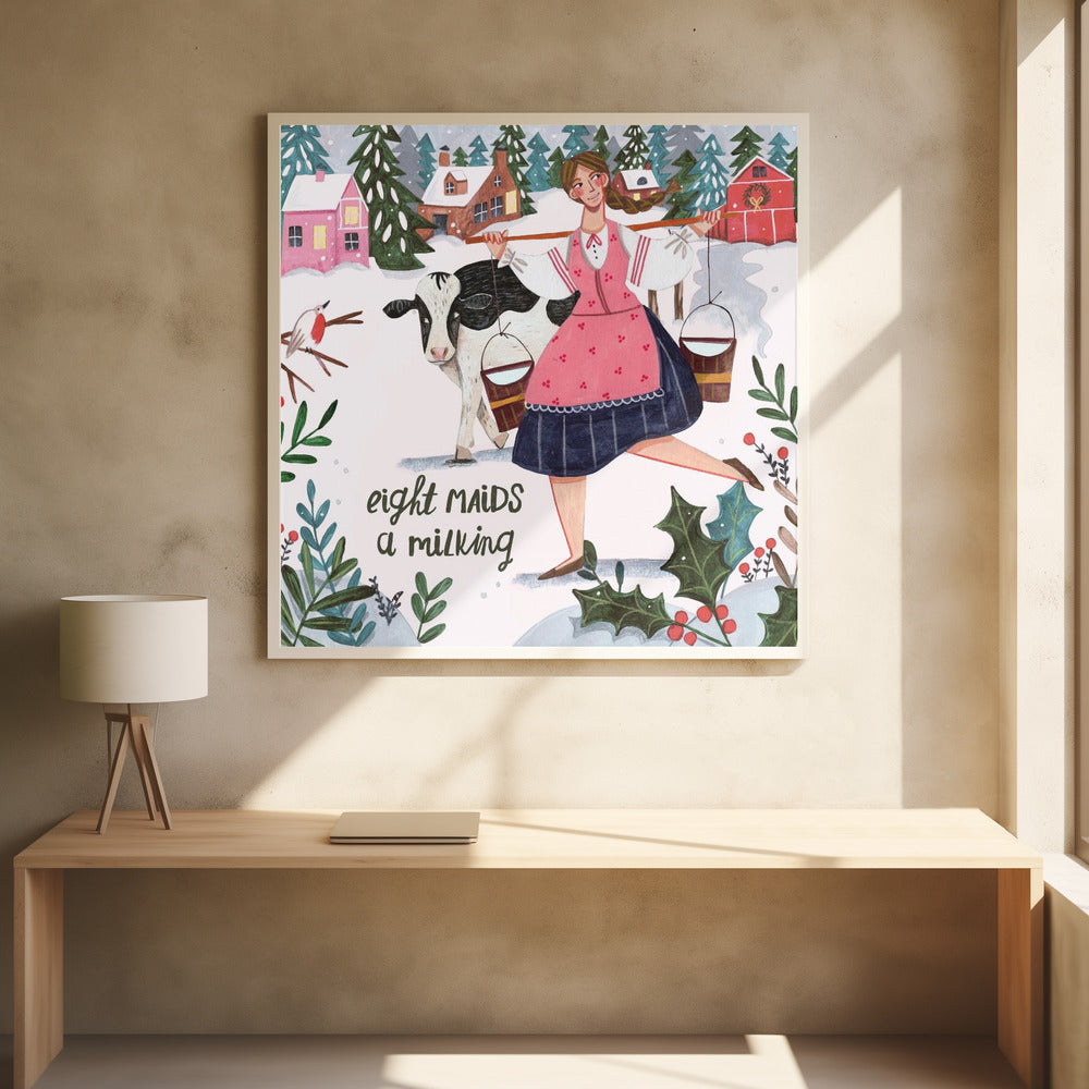 Eight Maids a Milking Poster