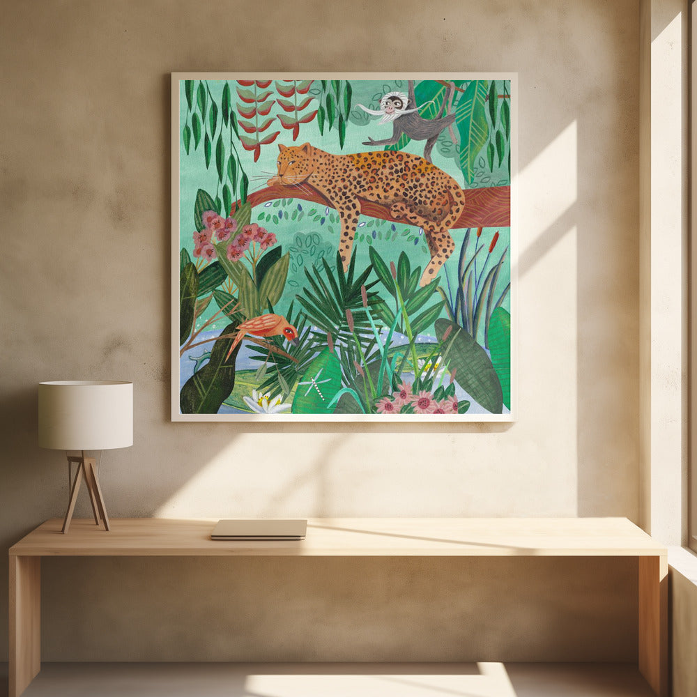 Leopard in the jungle Poster