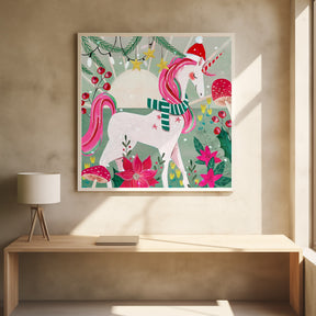 Christmas Unicorn Poster