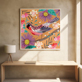 Bird and Flowers Poster