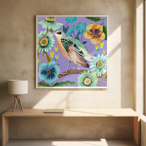 Bird and Flowers Poster