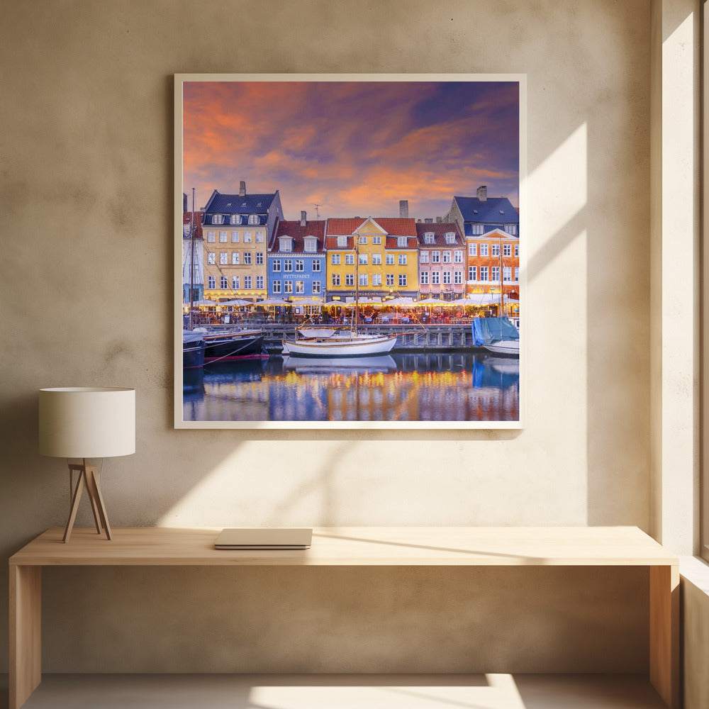 COPENHAGEN Charming Evening Mood at Nyhavn Poster