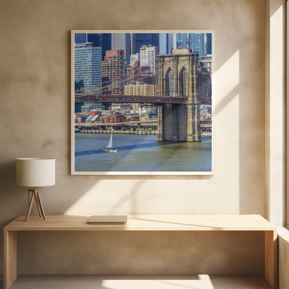 NEW YORK CITY Brooklyn Bridge &amp; Manhattan Skyline Poster