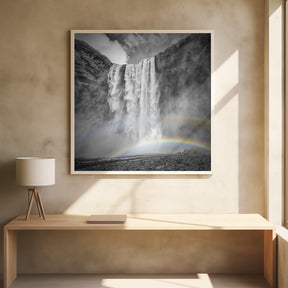 ICELAND Skogafoss double rainbow Poster