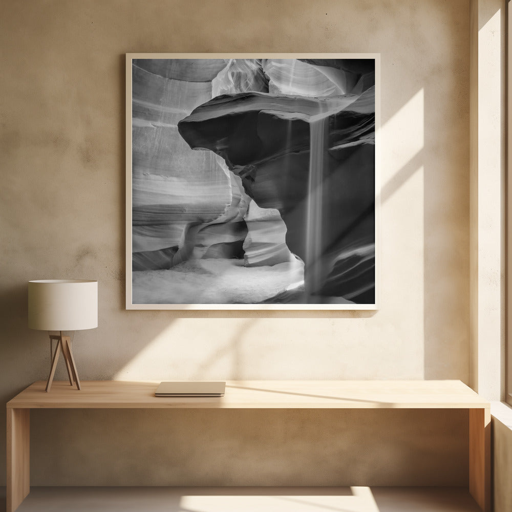 MONOCHROME ANTELOPE CANYON Pouring Sand Poster