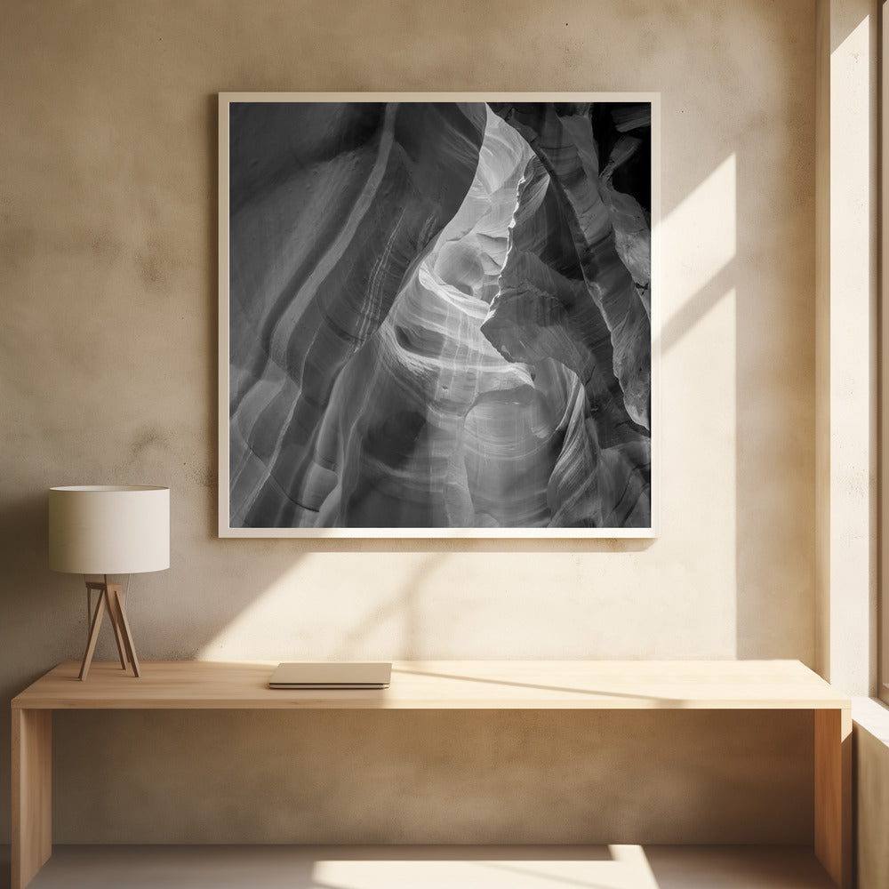 MONOCHROME ANTELOPE CANYON Daylight Poster