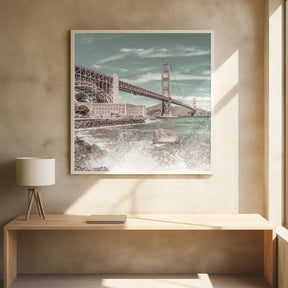 GOLDEN GATE BRIDGE Coastline Impression | urban vintage style Poster