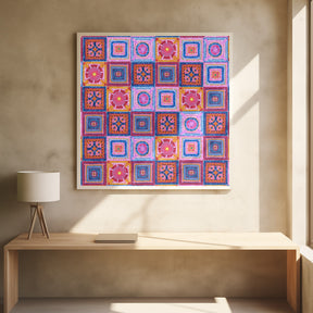 Granny squares blanket Poster