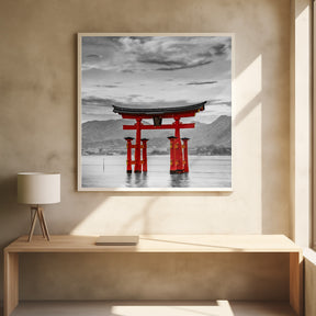 Torii of Itsukushima Shrine on Miyajima - colorkey Poster