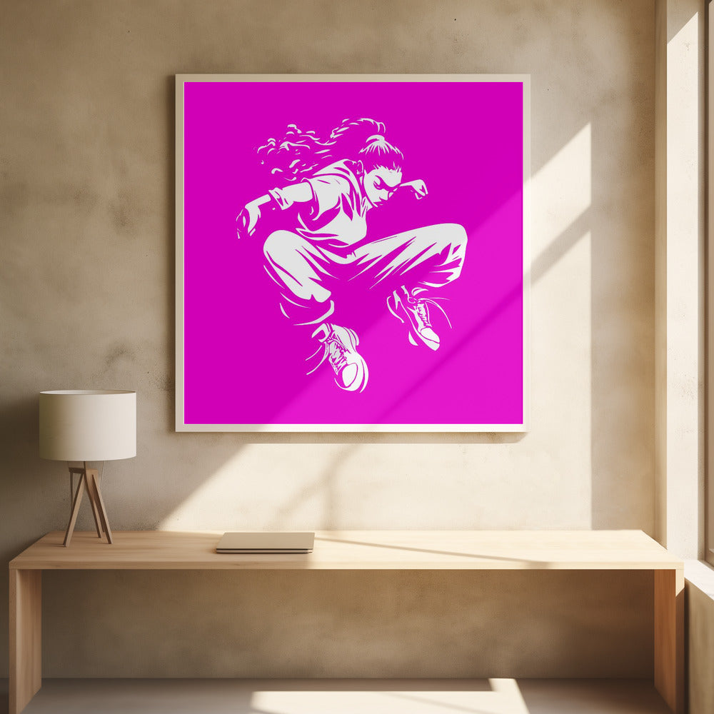 Hip Hop Girl Pink Poster