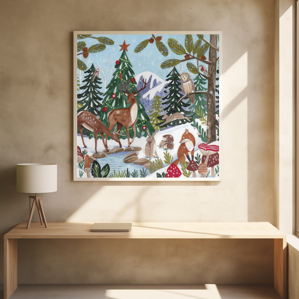 Animals in the mountains Poster