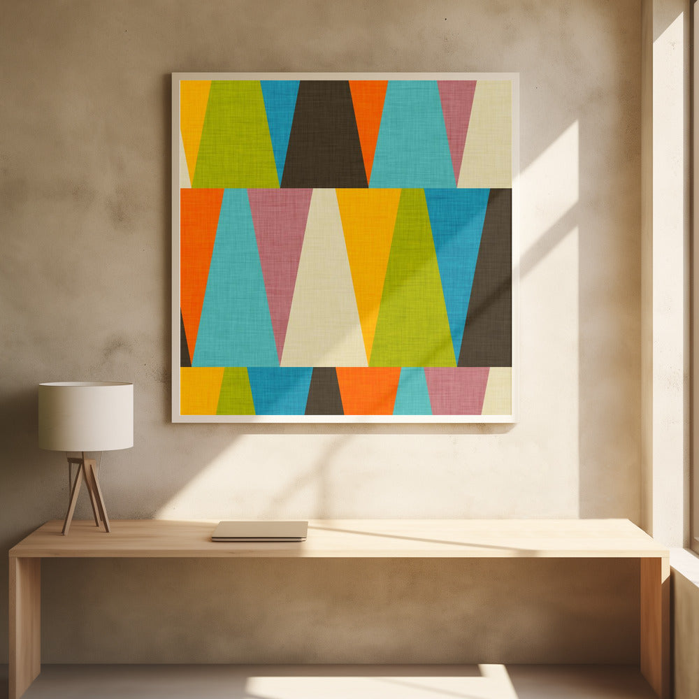 Retro Color Block Triangle Poster