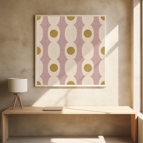 Retro Mod Geo Chain - Mauve - Mid Century Modern Poster