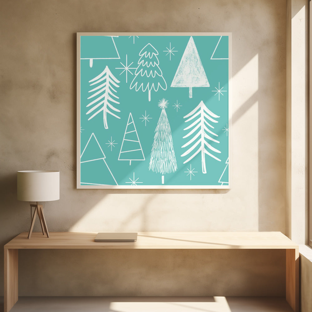 Christmas Tree Evergreen - Tree - Pine Tree Baby Blue Poster