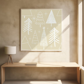 Christmas Tree Evergreen - Tree - Pine Tree Beige Poster