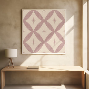 Atomic Star   Mid Century Starburst Mauve Poster