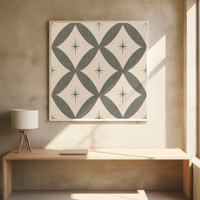 Atomic Star   Mid Century Starburst Taupe Poster