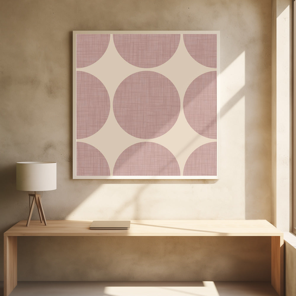 Modern Mauve Retro Spheres-Mid Century Modern Poster